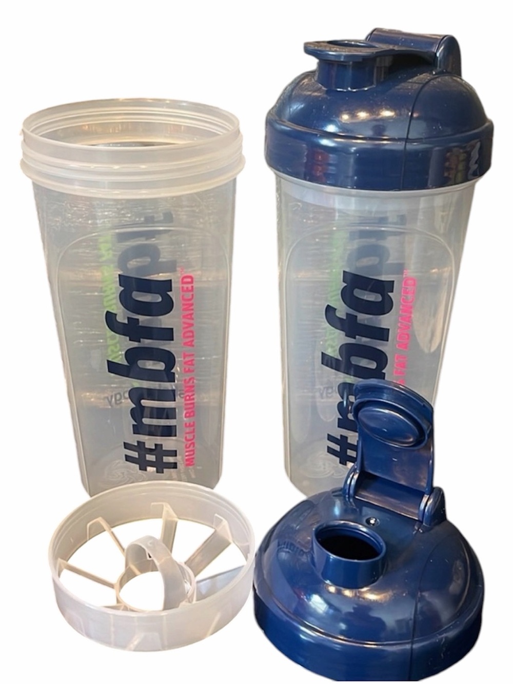 2 New #MBFA Shaker Bottle Cup BPA Free Snap Lid 25 oz Mixing Tumbler Blender